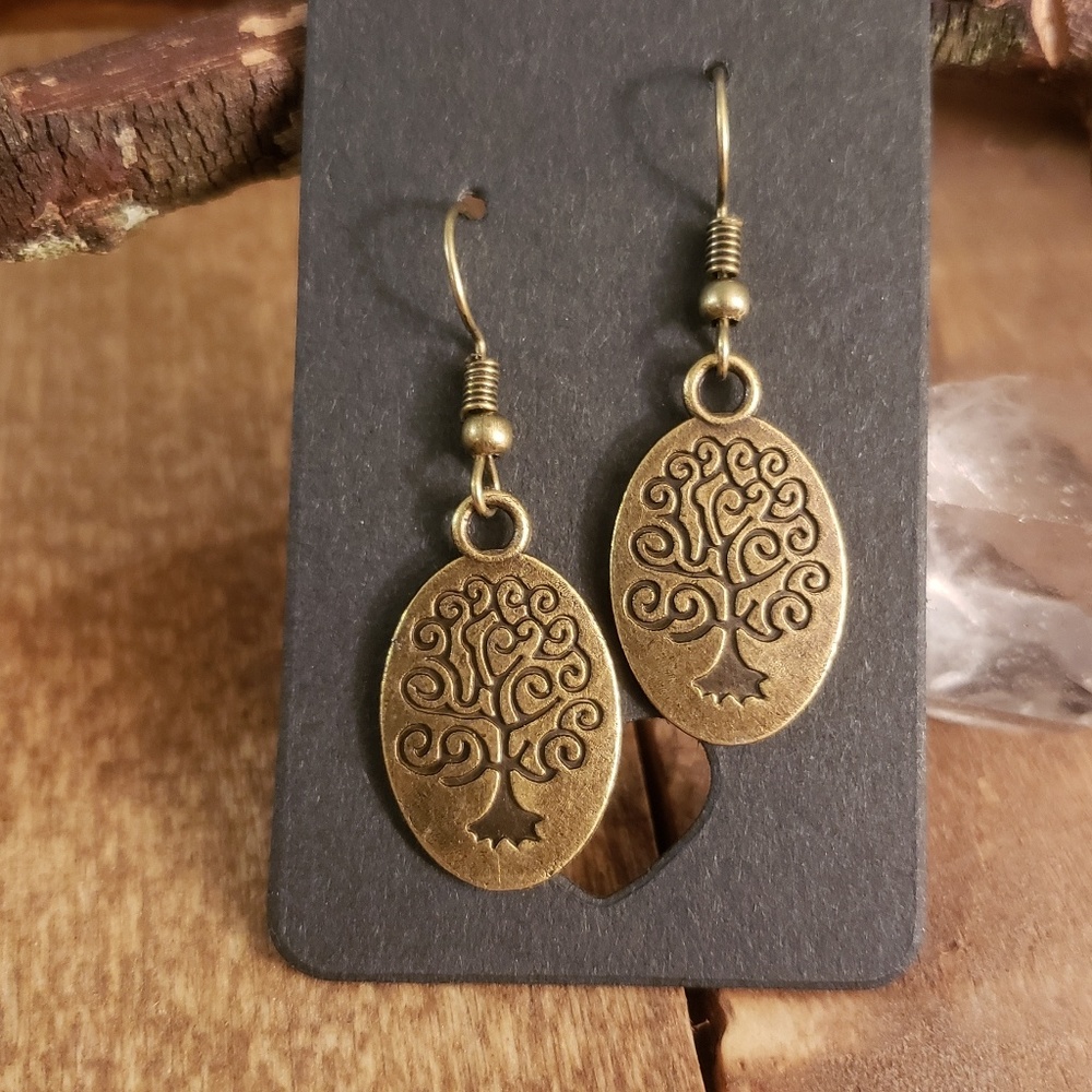 Tree of Life earrings Antique Bronze LOVE~Family~Adoption~Mom~Mother Earth Wife
